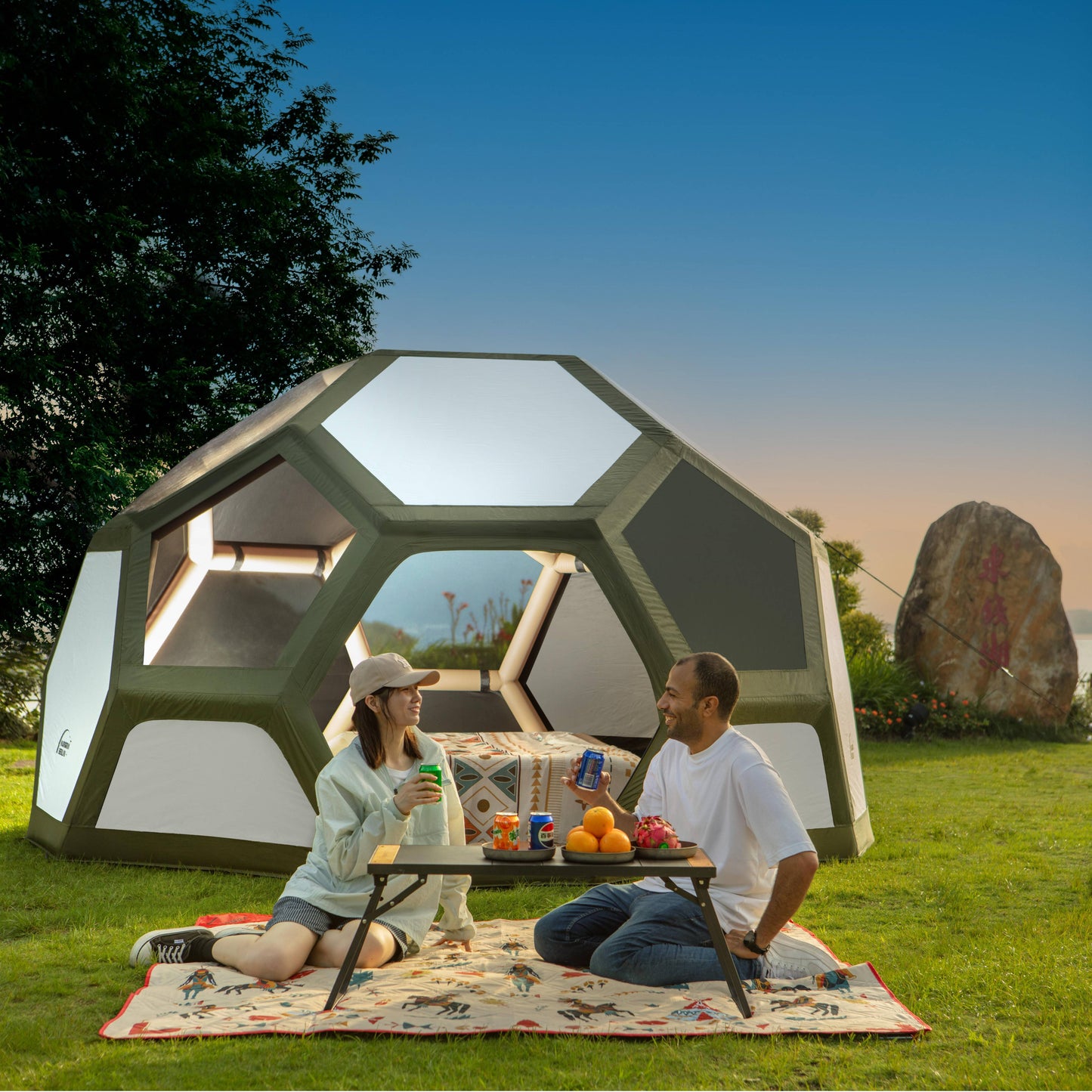 Inflatable Camping Tent with Pump, Glamping